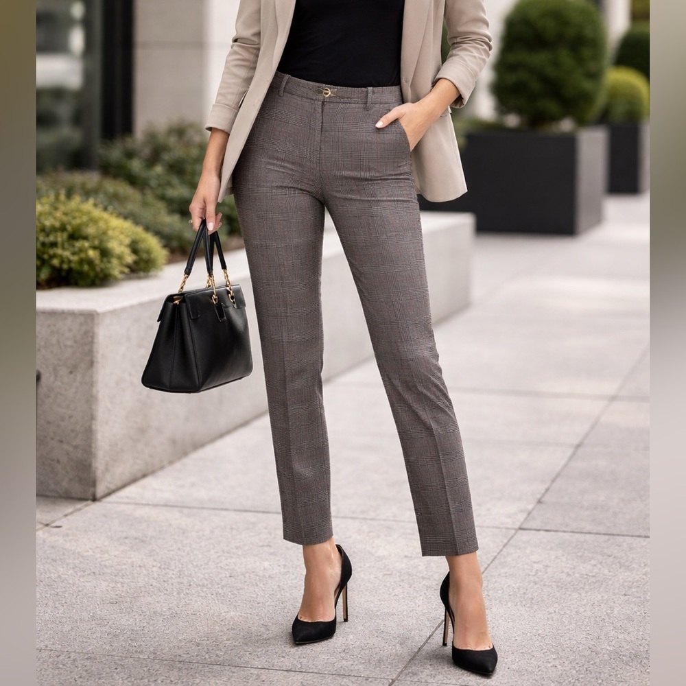Theory Plaid Wool Pants Tenza Torrey Size 2